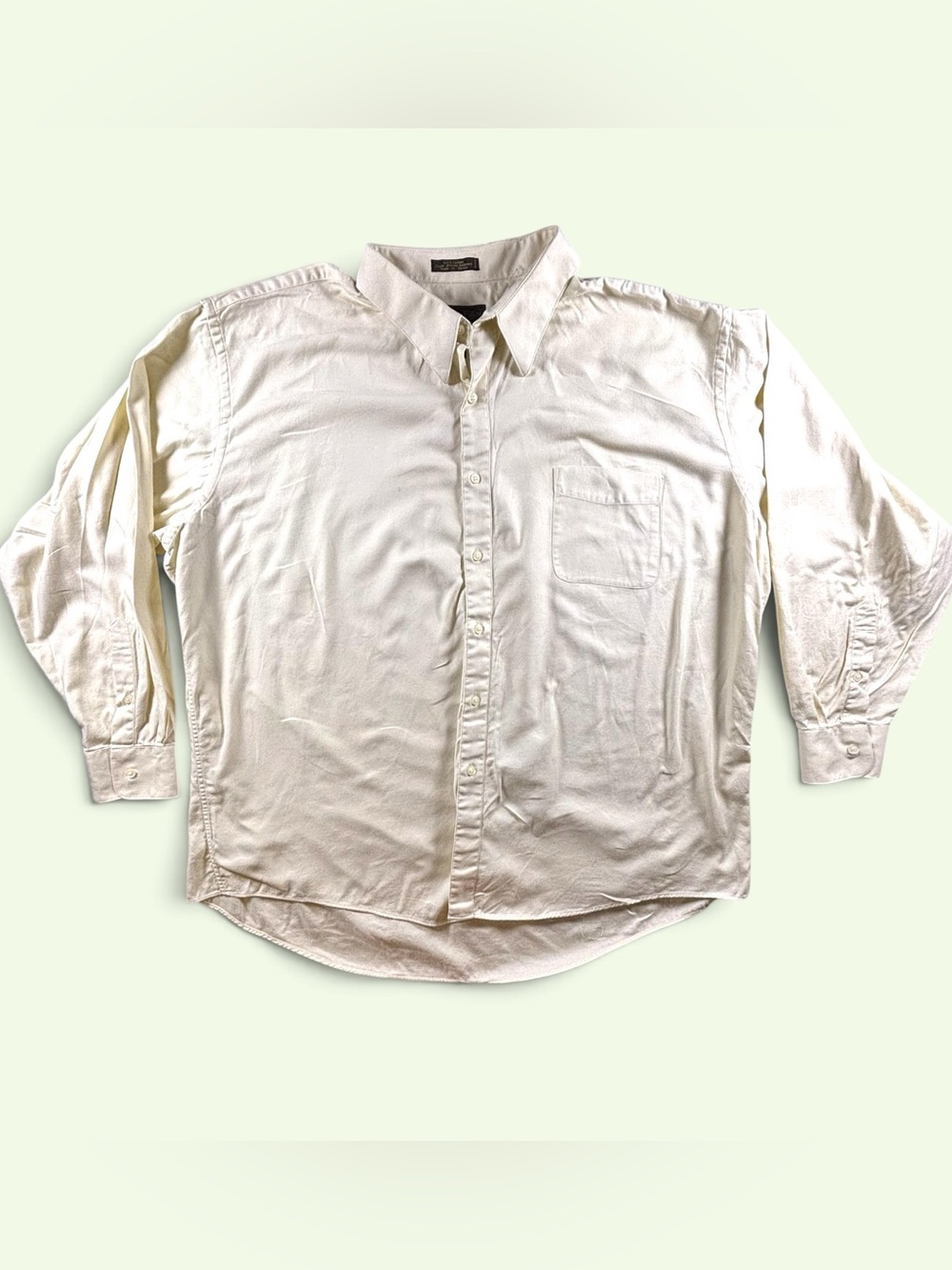 Roberto Villini Collezione Men’s 18.5 34/35 Ivory/Cream Cotton Dress Shirt